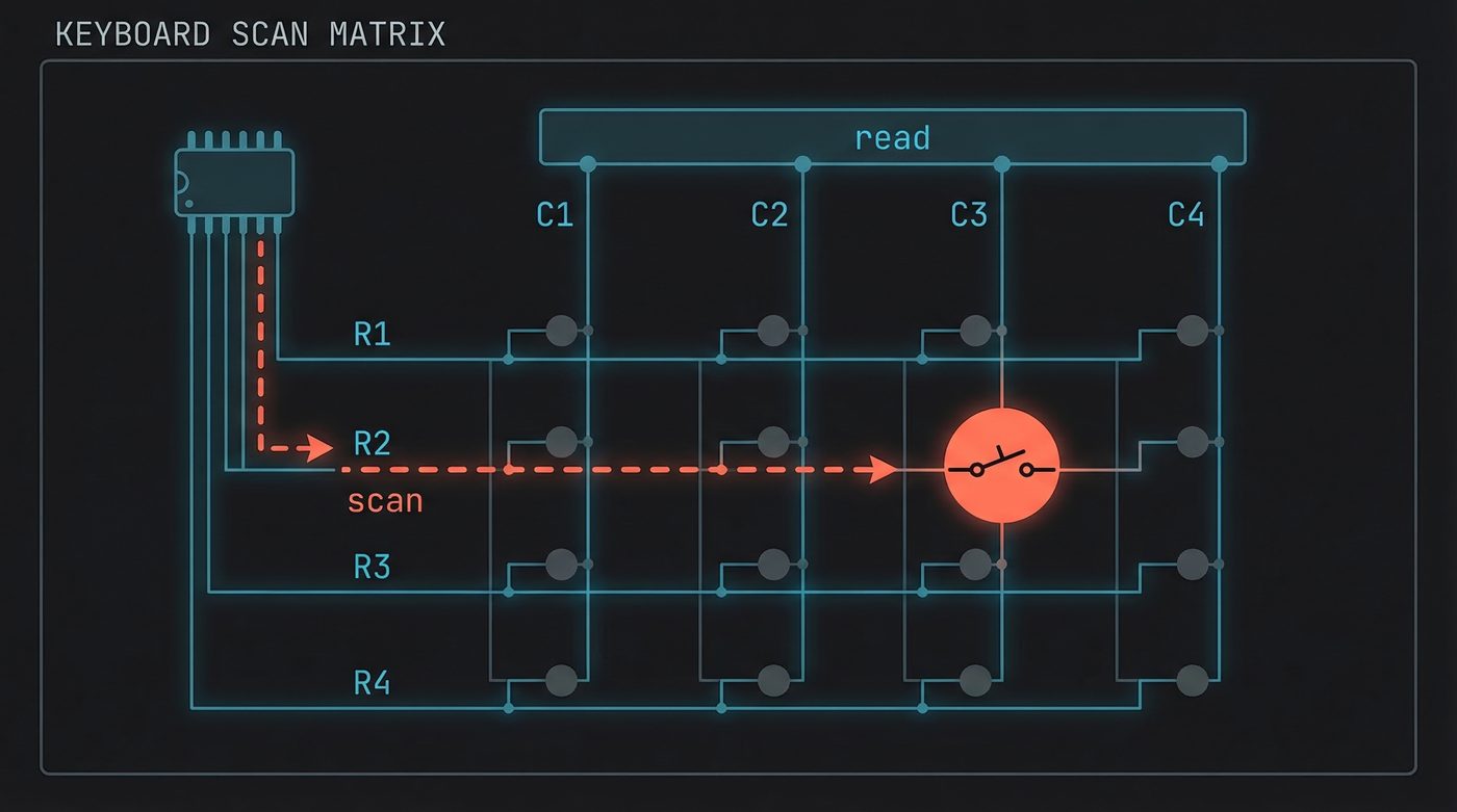 Keyboard scan matrix