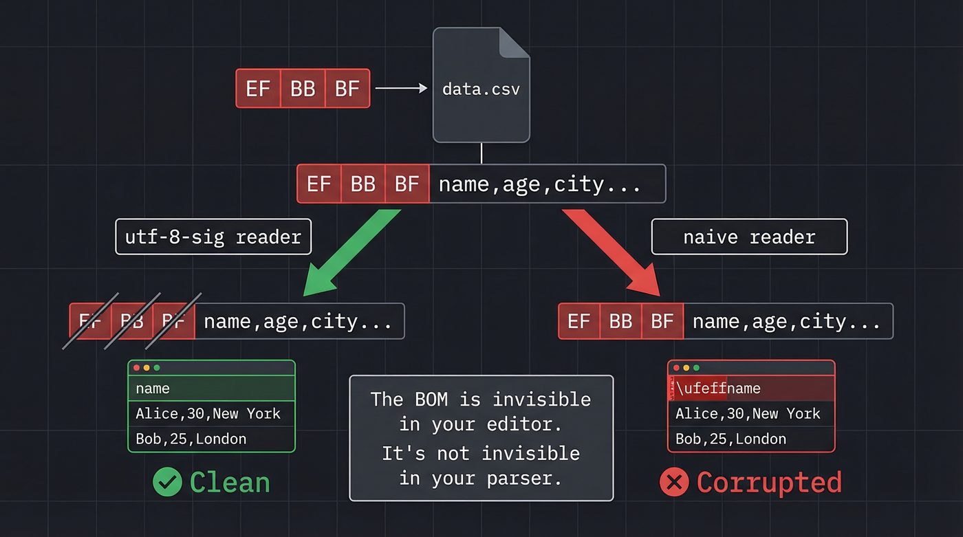 The BOM problem — invisible bytes, visible bugs
